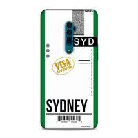 Oppo Reno 10x Zoom Kılıf Uçak Bileti Sydney Arka Kapak Koruma Desenli Full Koruyucu