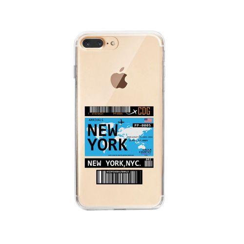 iPhone 7 Plus New York Desenli Premium Şeffaf Silikon Kılıf