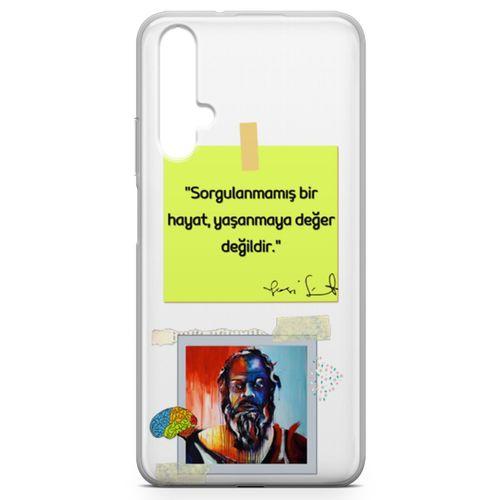 Honor View 20 Kılıf Caps Sokrates Hayat Arka Kapak Koruma Desenli Full Koruyucu