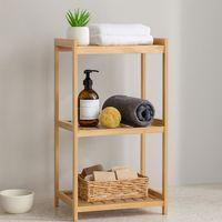 3 Katlı Çok Amaçlı Ahşap Bambu Raf Organizer 36x32x80 cm