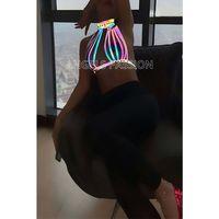 Rainbow Reflektörlü Seksi Harness Büstiyer