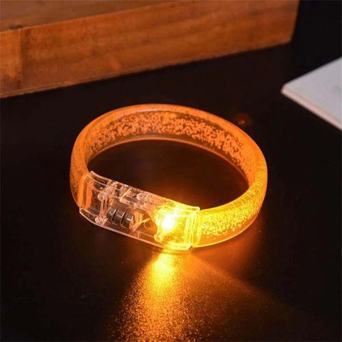 Eğitici Oyuncak Turuncu Led Işıklı Baskı Yapılabilen Pilli Bileklik Bilezik 1,5 cm Genişlik