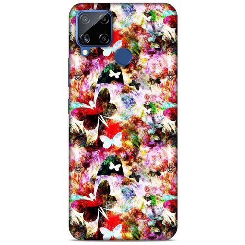 Oppo Realme C15 Kılıf Kelebek Etkisi (16) Kalın Kılıf Yeşil Mavi
