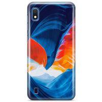 Samsung Galaxy A10 Kılıf Turuncu Kanyon Arka Kapak Koruma Desenli Full Koruyucu