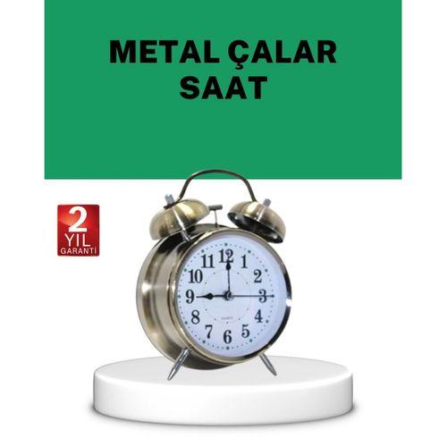 Gümüş Renkli Sessiz Işıklı Dekoratif Masa Üstü Çalar Saat Alarmlı