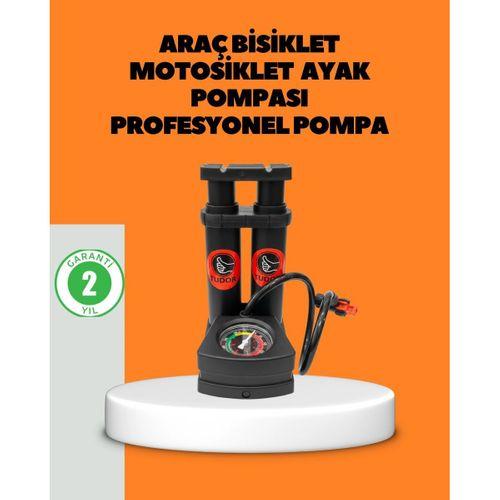 Ayaklı Bisiklet Pompası Basınç Göstergeli Çok Amaçlı