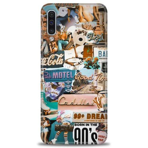 Samsung Galaxy A30S Kılıf HD Baskılı Kılıf - Pink Motel + Tam Ekran Koruyucu