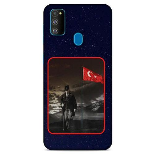 Samsung Galaxy M30s Kılıf Atatürk (40) Fit Silikon Kılıf Gece Yıldızlar