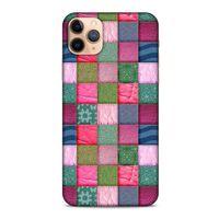 Apple Iphone 11 Pro Kılıf Patchwork (35) Fit Design Kılıf Toz Pembe Lacivert