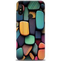 Xiaomi Mi A2 Lite Kılıf HD Baskılı Kılıf - Renkli Taşlar + Tam Ekran Koruyucu