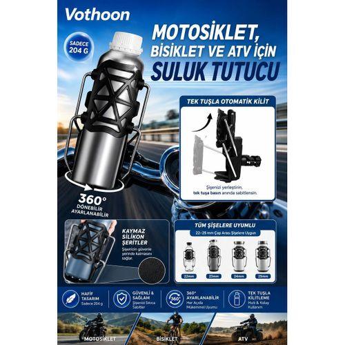 Bisiklet Motosiklet Atv Ve Scooter Uyumlu Matara Suluk Tutucu Gidon Bağlantılı Esnek Gövdeli Şişe Aparatı