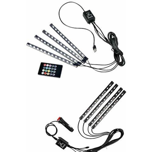 12'li Şerit Led Işık Rgb Sese Ve Müziğe Duyarlı Araç İçi Ayak Altı