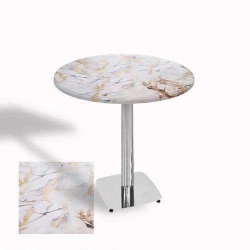 Dockers Tokyo Yuvarlak Masa (Kromnikel) Çap 60cm - (Werzalit, Wermodin ve Allzalit Tabla) - Gold