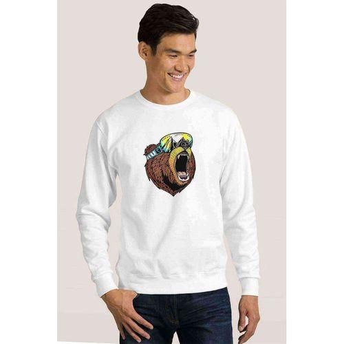 Cool Anime Baskılı Beyaz Erkek Sweatshirt