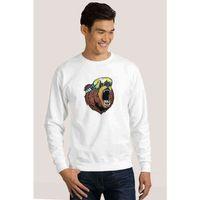 Cool Anime Baskılı Beyaz Erkek Sweatshirt