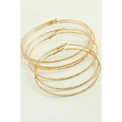 Çizgifli Desenli Metal Halka Küpe 6 Adet