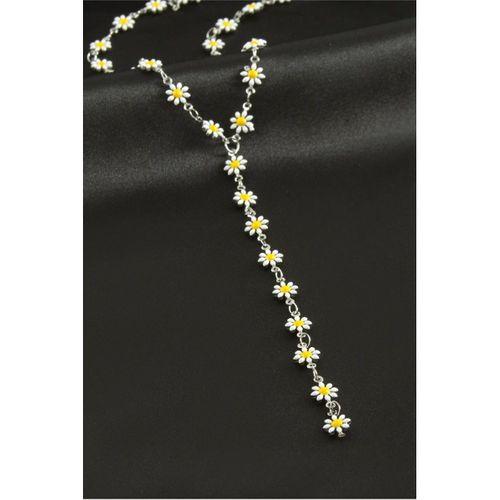 Papatya Mineli Çelik Y Kolye