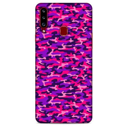 Samsung Galaxy A20s Uyumlu Kılıf Mor Delisi (26) Tpu Silikon Kılıf Kamuflaj