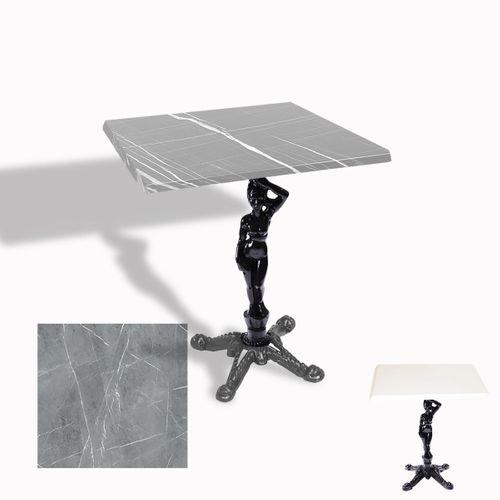 Dockers Çipa 1003 Döküm Ayak Kare Masa 70X70 cm - (Werzalit, Wermodin ve Allzalit Tabla) - Light Temperado