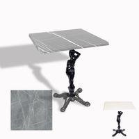 Dockers Çipa 1003 Döküm Ayak Kare Masa 70X70 cm - (Werzalit, Wermodin ve Allzalit Tabla) - Light Temperado