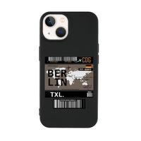 iPhone 14 Plus Uyumlu Berlin Ticket Desenli Premium Silikonlu Lansman Telefon Kılıfı