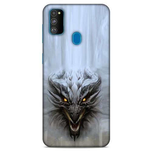 Samsung Galaxy M30s Kılıf Dragons (11) Tam Koruma Beyaz Ejderha