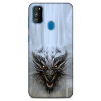 Samsung Galaxy M30s Kılıf Dragons (11) Tam Koruma Beyaz Ejderha