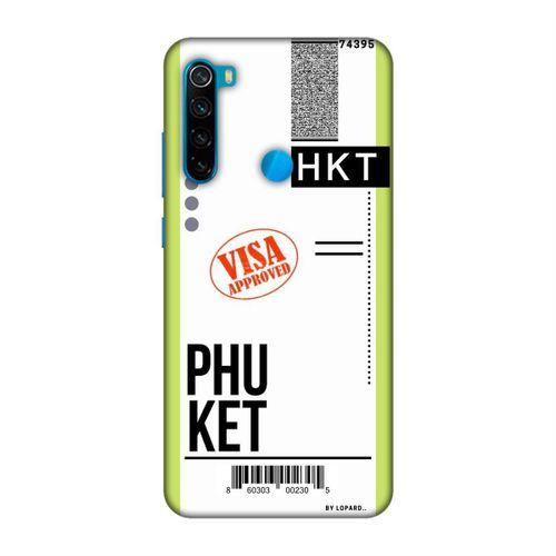Xiaomi Redmi Note 8 Kılıf Uçak Bileti Phuket Arka Kapak Koruma Desenli Full Koruyucu