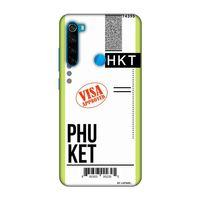 Xiaomi Redmi Note 8 Kılıf Uçak Bileti Phuket Arka Kapak Koruma Desenli Full Koruyucu