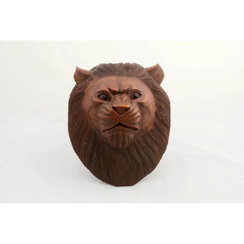 Maun Ağacı El Yapımı Dekoratif Aslan Büstü