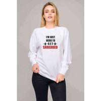 I Am Just Hero Baskılı Beyaz Kadın Sweatshirt