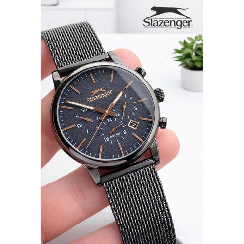 Slazenger İtalyan Tasarım Bileklik Hediyeli 2 Yıl Garantili 10 Atm Çelik Erkek Kol Saat ESH2460.08