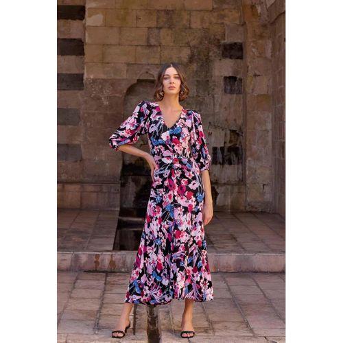 Çiçek Desenli Viskon Elbise