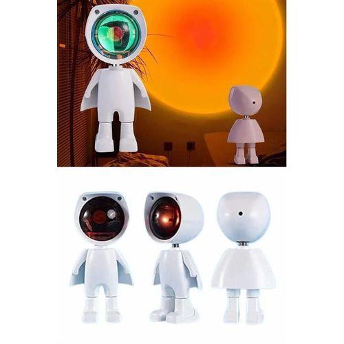 Astronot Işık Projektörü Gökkuşağı Projeksiyon Gece Lambası Hediyelik