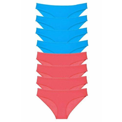 8 adet Süper Eko Set Likralı Kadın Slip Külot Fuşya ve Mavi