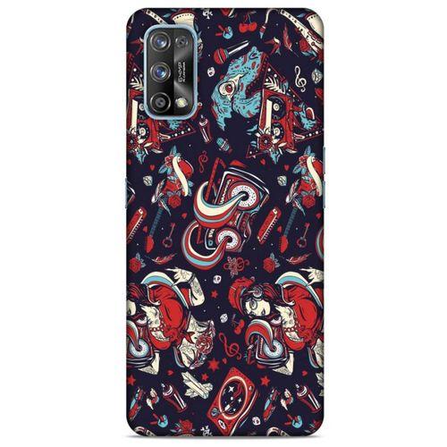 Retro (6) Desen Silikon Kılıf Renkli Oppo Realme 7 Pro Kılıf