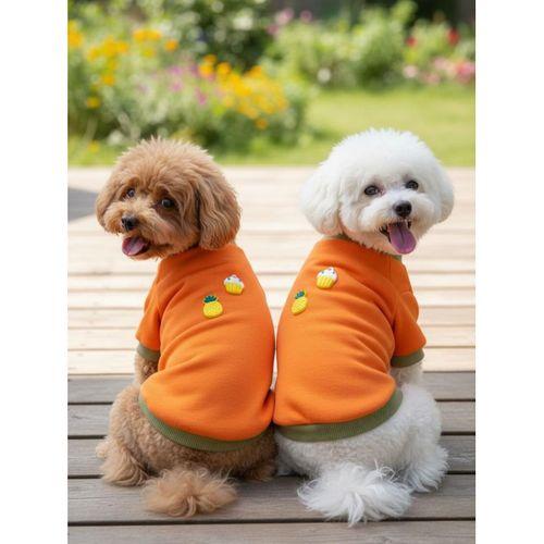 Ice Cream and Pineapple  Turuncu Haki Köpekler İçin Polar Sweatshirt