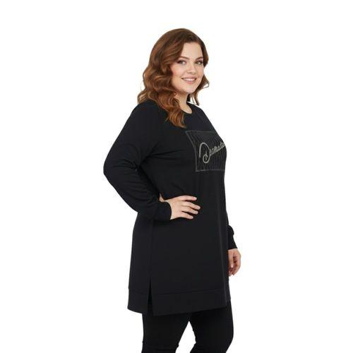 Kadın Siyah Sıfıryaka Taşlı Tunik BGL-ST05086