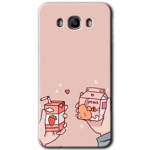 Galaxy J7 2016 Kılıf HD Desen Baskılı Arka Kapak - Meyveli Süt + Kırılmaz Cam