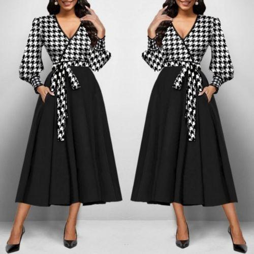 Kadın Uzun Kollu Kruvaze Yaka Dalgıç Krep Midi Boy Elbise