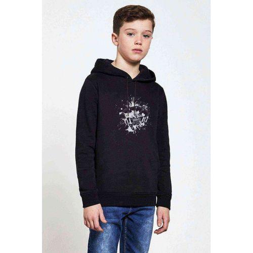 Pokey Gun MoneyBaskılı Unisex Çocuk Kapüşonlu Siyah Sweatshirt