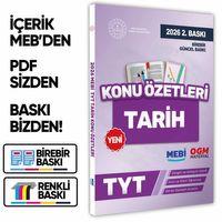 2026 YKS-TYT MEBİ-OGM Tarih Pratik Konu Özet Kitabı RENKLİ A4 Boyut Görsel Destekli BASKI ÜCRETİ