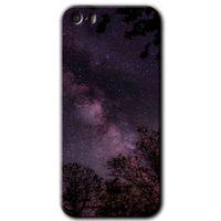 iPhone 5 Kılıf HD Desen Baskılı Arka Kapak + Mat Kobra Cam - Gece Galaksi
