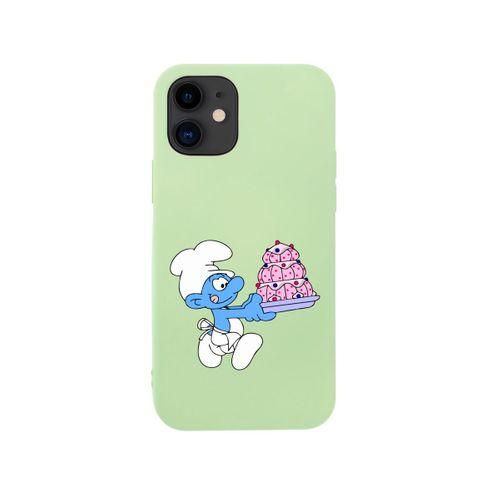 iPhone 12 Mini Obur Şirin Tasarımlı Yeşil Telefon Kılıfı