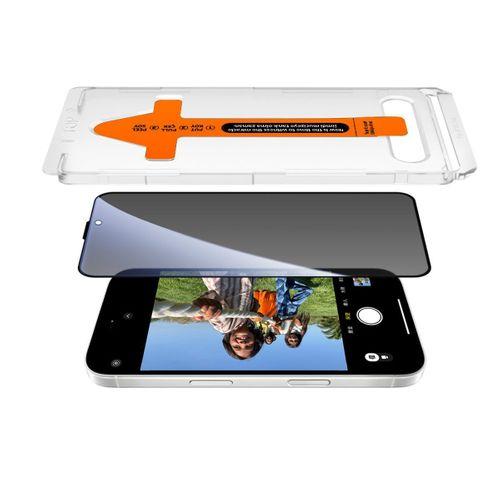 Apple iPhone 14 Zore 2.5D Oliv Privacy Temperli Cam Ekran Koruyucu + Kolay Uygulama Aparatı