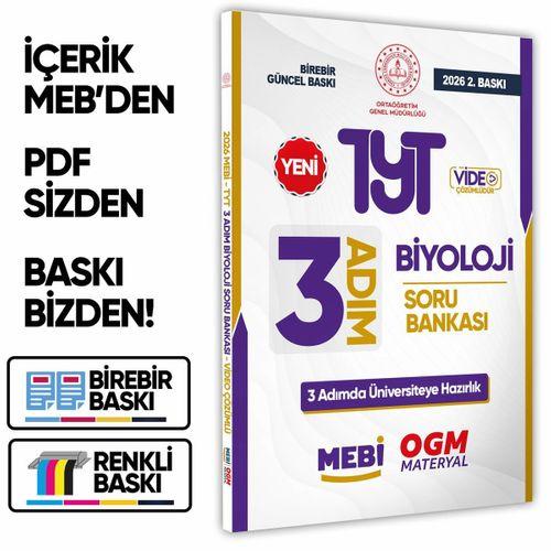 2026 TYT MEBİ-OGM 3 ADIM Biyoloji Soru Bankası RENKLİ A4 Boyut Video Çözümlü BASKI ÜCRETİ