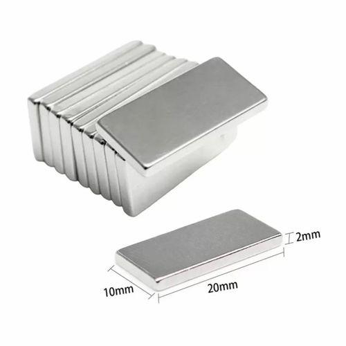 100 Adet 20x10x2 Mm Neodyum Mıknatıs Köşeli Magnet N35 Nikel Kaplama Güçlü Kaliteli Dayanıklı