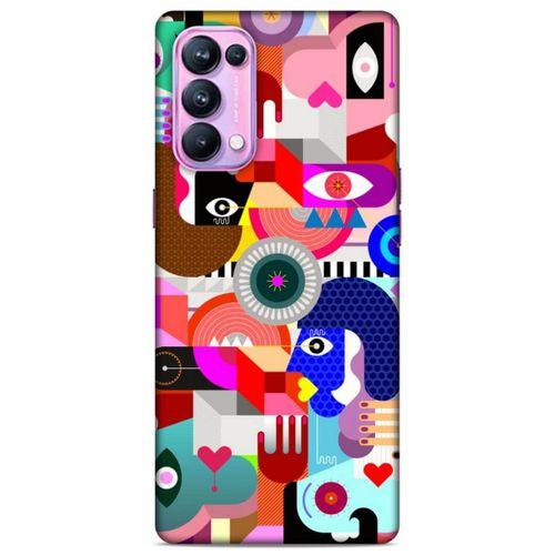 Lopard Oppo Reno 5 Pro 5G Uyumlu Kılıf Soyut Sanat (21) Baskılı Koruyucu Kapak