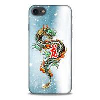 Apple Iphone 8 Kılıf Dragons (29) Arka Koruma Kılıfı Tatoo Mavi Ejderha