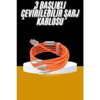 120w 3 İn 1 Uyumlu Silikon Şarj Kablosu Hızlı Şarj Kablosu